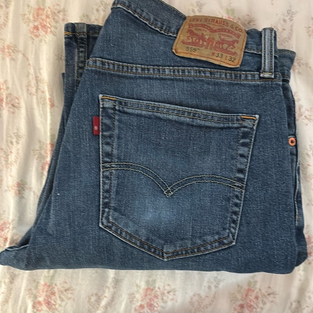 Mens Levi 559 33x32 blue jeans